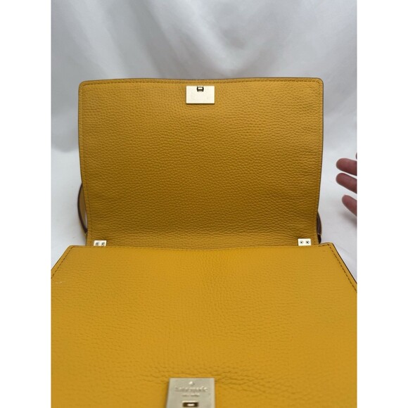 Kate Spade Devoe Street Sophie Handbag Mustard Yellow studded gems 10x7x3 Flaws - Picture 10 of 16